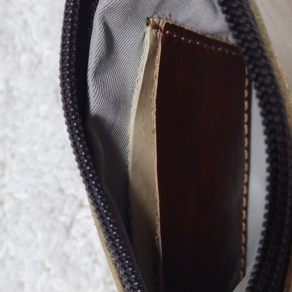 Ameri Leather Beige With Black Zipper Trim Coin P… - image 5